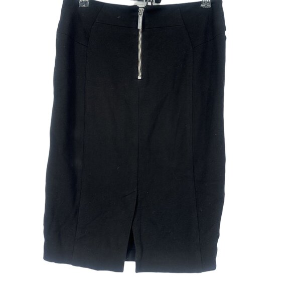 Michael Kors Black Silver Zipper Accent Pencil Skirt Size 2 - Picture 4 of 7